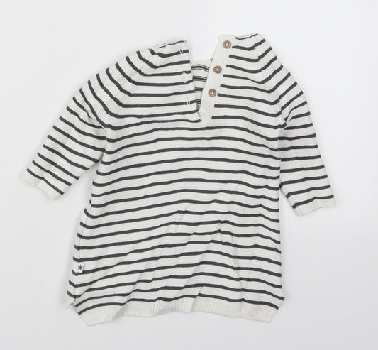 NEXT Baby White Striped  Pullover Jumper Size 0-3 Months  - Daydreaming