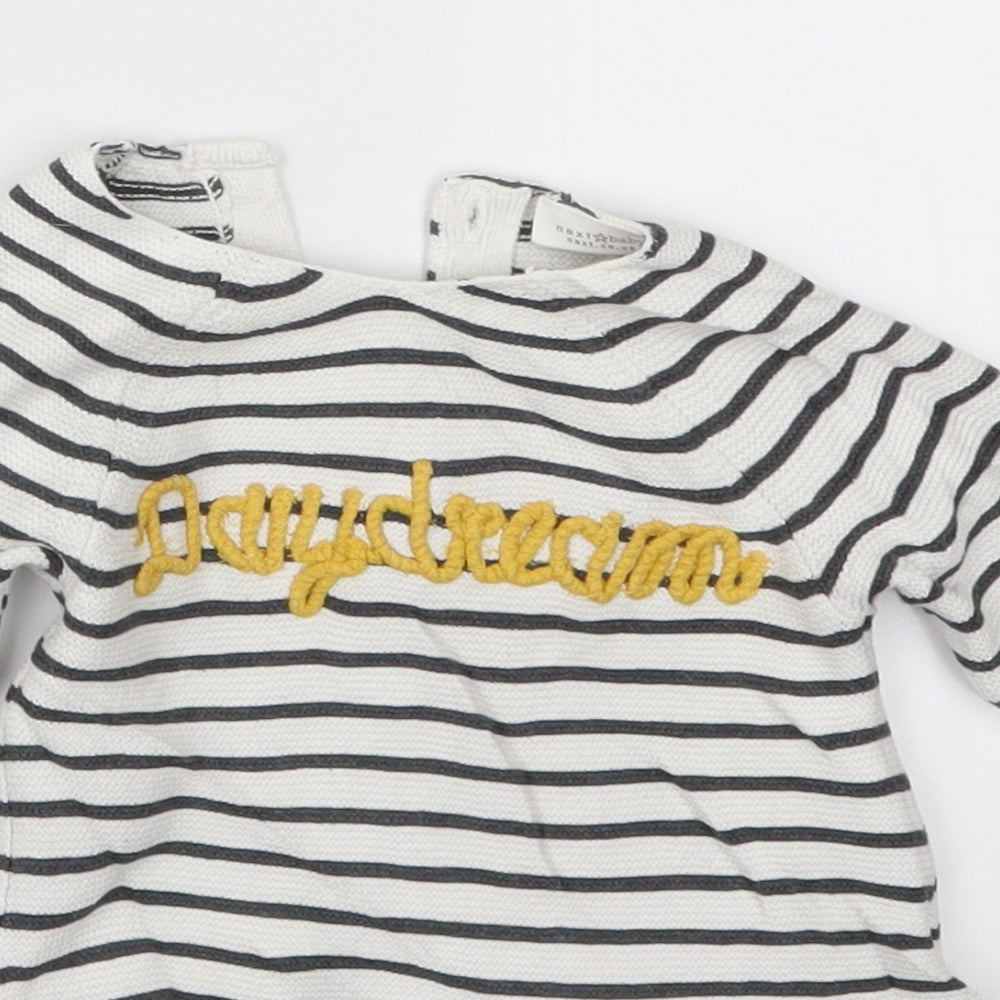 NEXT Baby White Striped  Pullover Jumper Size 0-3 Months  - Daydreaming