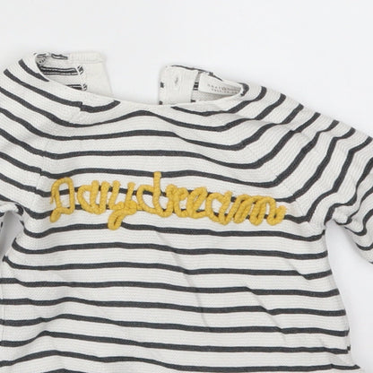 NEXT Baby White Striped  Pullover Jumper Size 0-3 Months  - Daydreaming