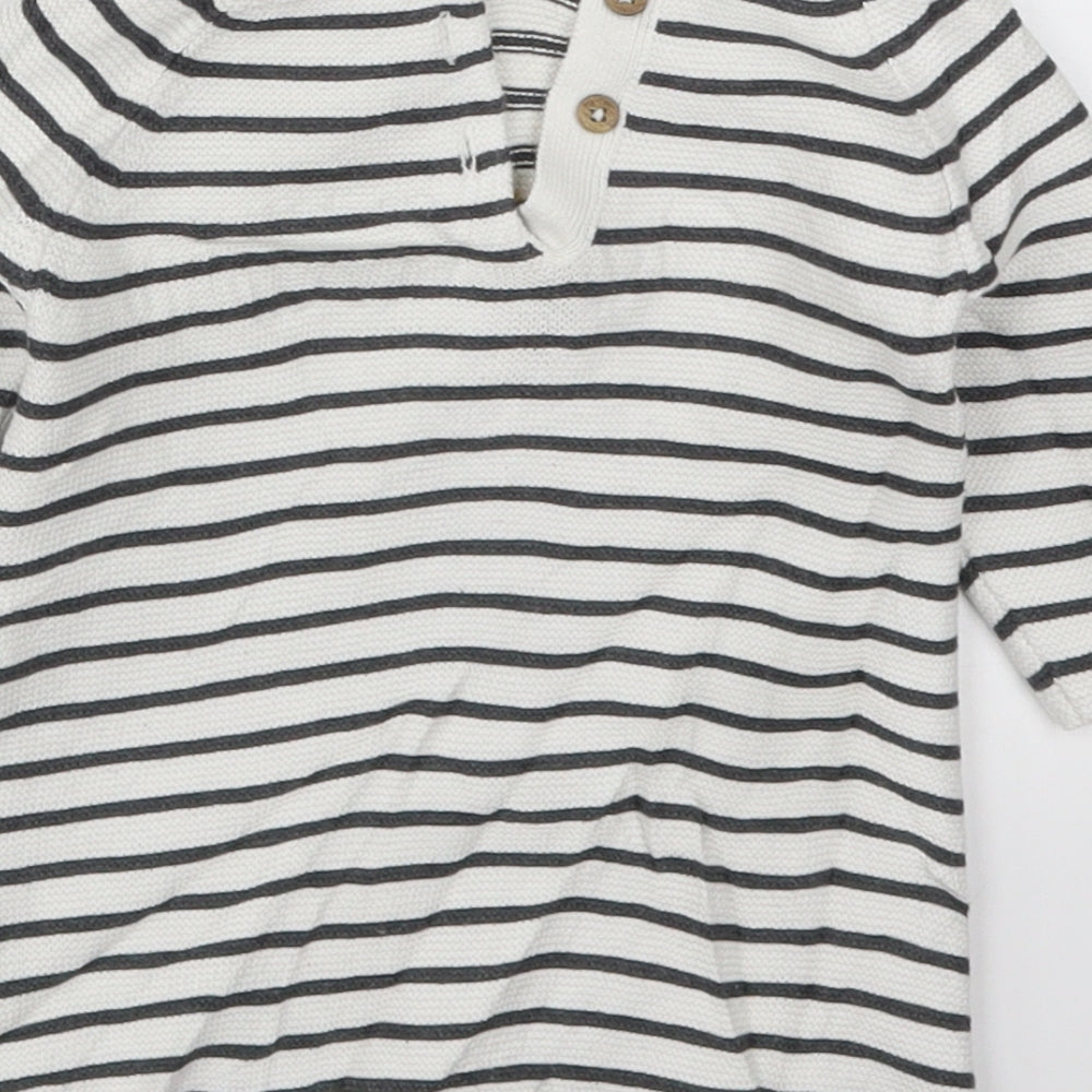 NEXT Baby White Striped  Pullover Jumper Size 0-3 Months  - Daydreaming