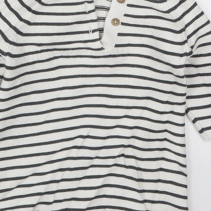 NEXT Baby White Striped  Pullover Jumper Size 0-3 Months  - Daydreaming