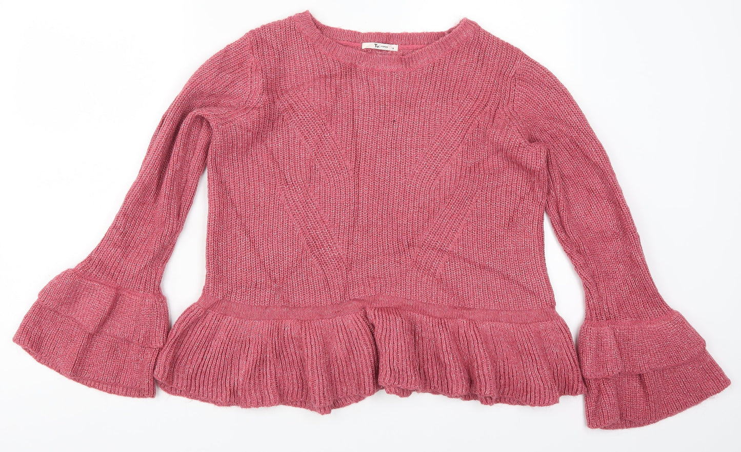 TU Womens Pink  Knit Pullover Jumper Size 14