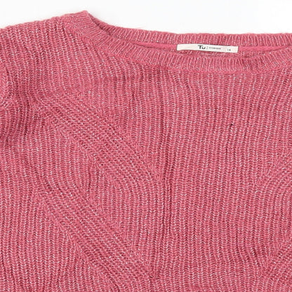 TU Womens Pink  Knit Pullover Jumper Size 14