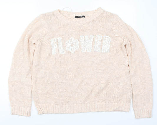 George Womens Pink  Knit Pullover Jumper Size 14  - Flower