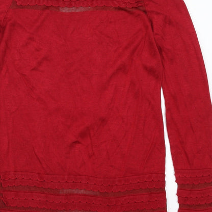 Womens UK Size 8 Marks and Spencer Red Cardigan Jumper
