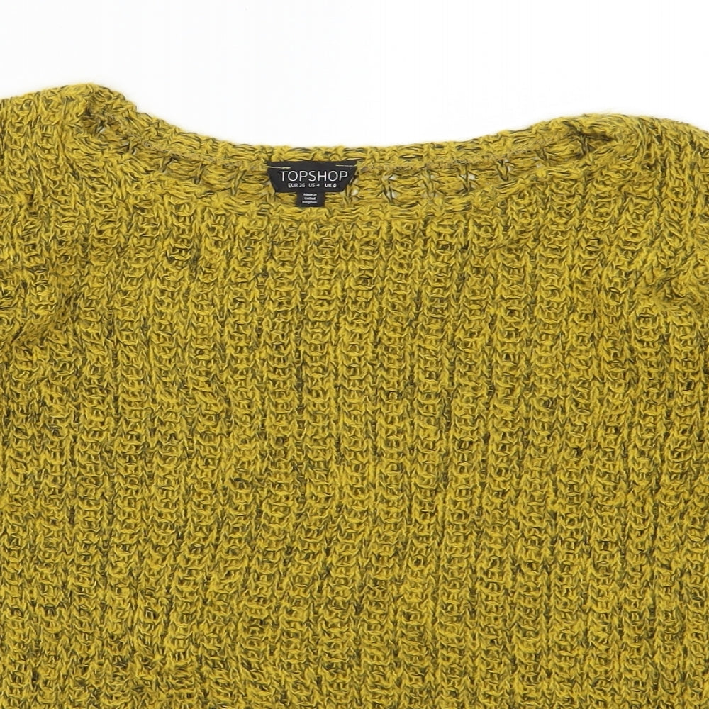 Womens UK Size 8 Topshop Yellow Pullover Jumper