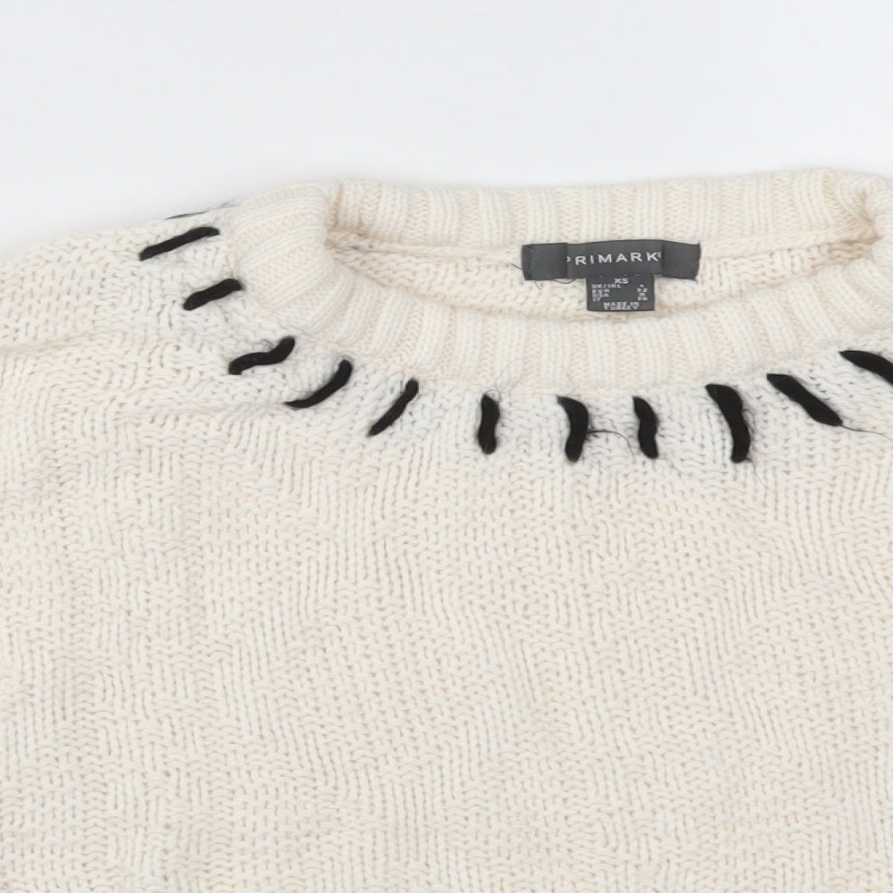 Primark Womens Ivory   Pullover Jumper Size 4