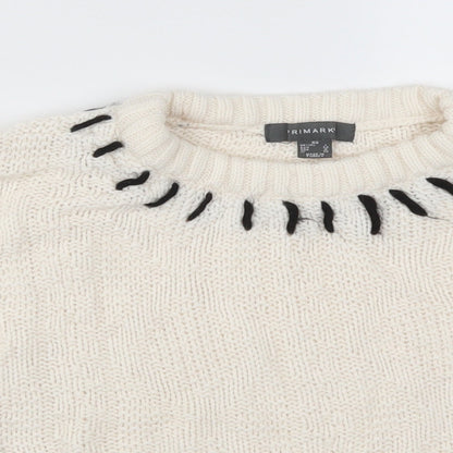Primark Womens Ivory   Pullover Jumper Size 4