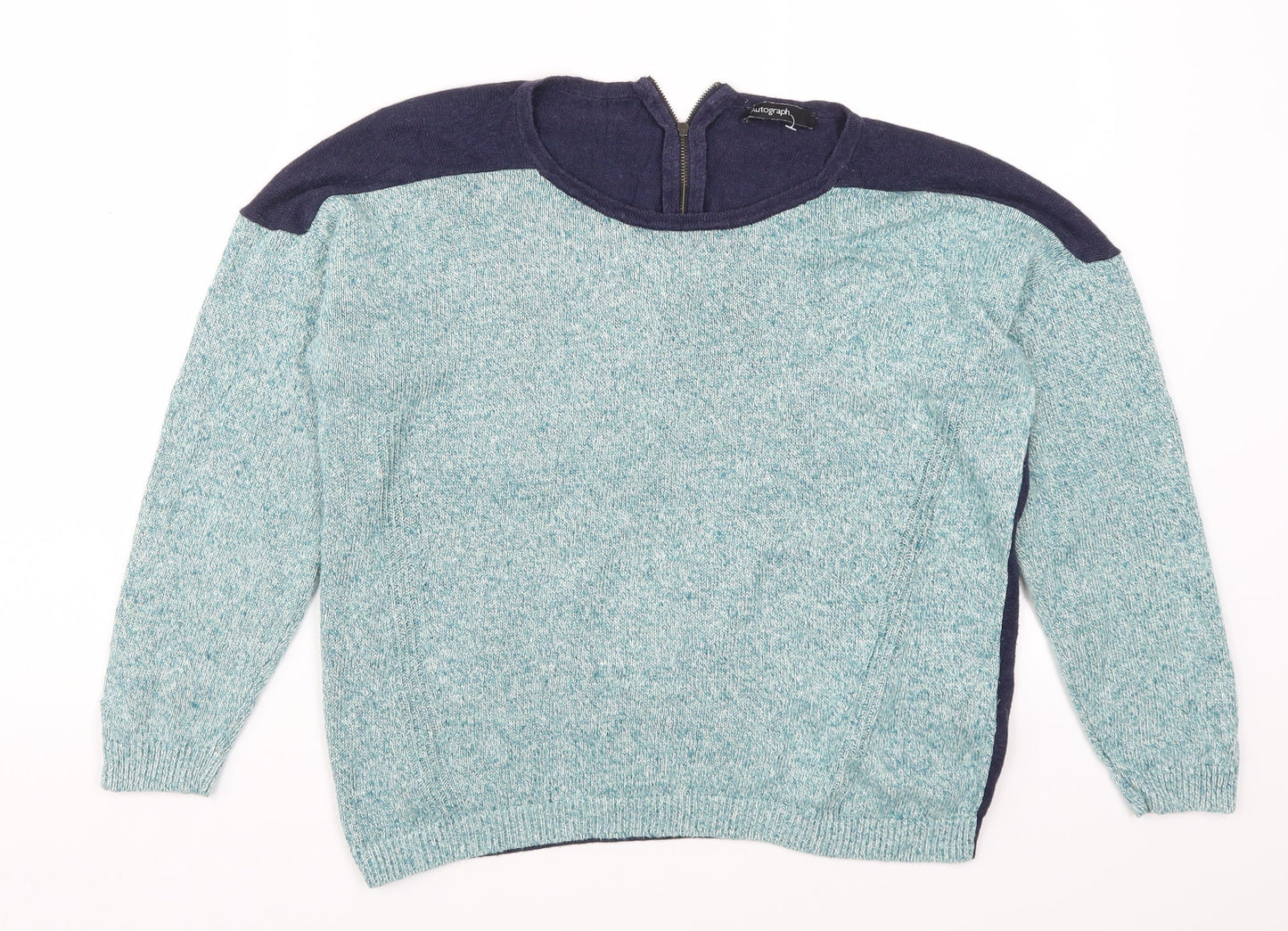 Womens UK Size 14 Marks and Spencer Blue Pullover Jumper