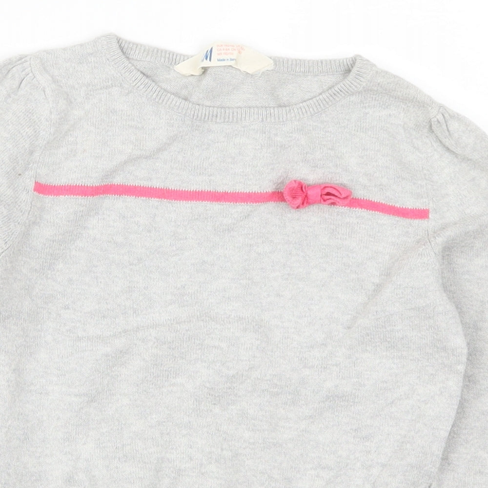 H&M Girls Grey   Pullover Jumper Size 5-6 Years