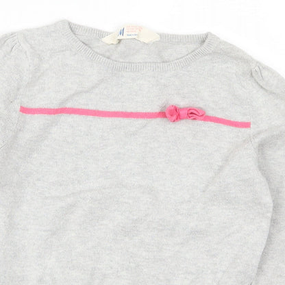 H&M Girls Grey   Pullover Jumper Size 5-6 Years