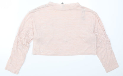 H&M Womens Pink  Lace Basic T-Shirt Size XS