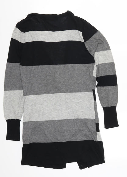 Femme Womens Grey Striped  Cardigan Jumper Size 8