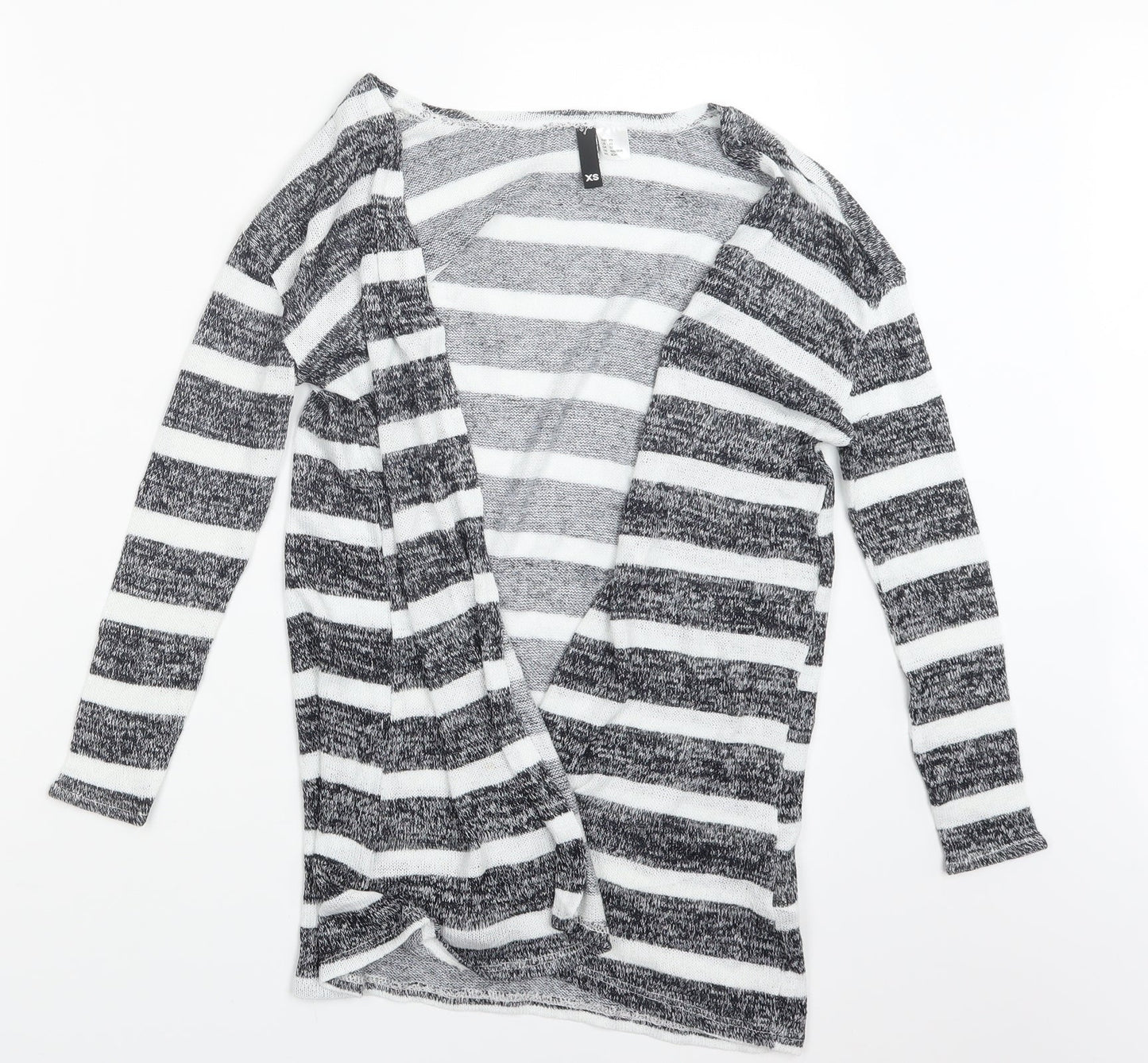 Divided by H&M Womens Black Striped  Cardigan Jumper Size XS