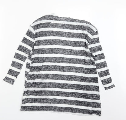 Divided by H&M Womens Black Striped  Cardigan Jumper Size XS