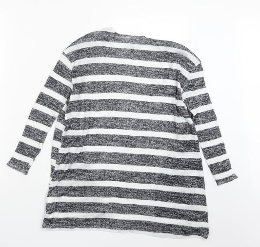 Divided by H&M Womens Black Striped  Cardigan Jumper Size XS