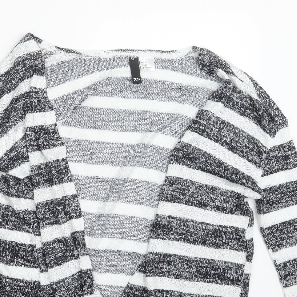 Divided by H&M Womens Black Striped  Cardigan Jumper Size XS