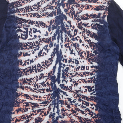 Rinatti Womens Blue Geometric Knit Cardigan Jumper Size XL