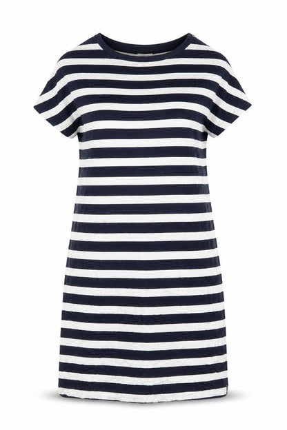 Country Casuals Womens Blue Striped T-Shirt Dress Size M