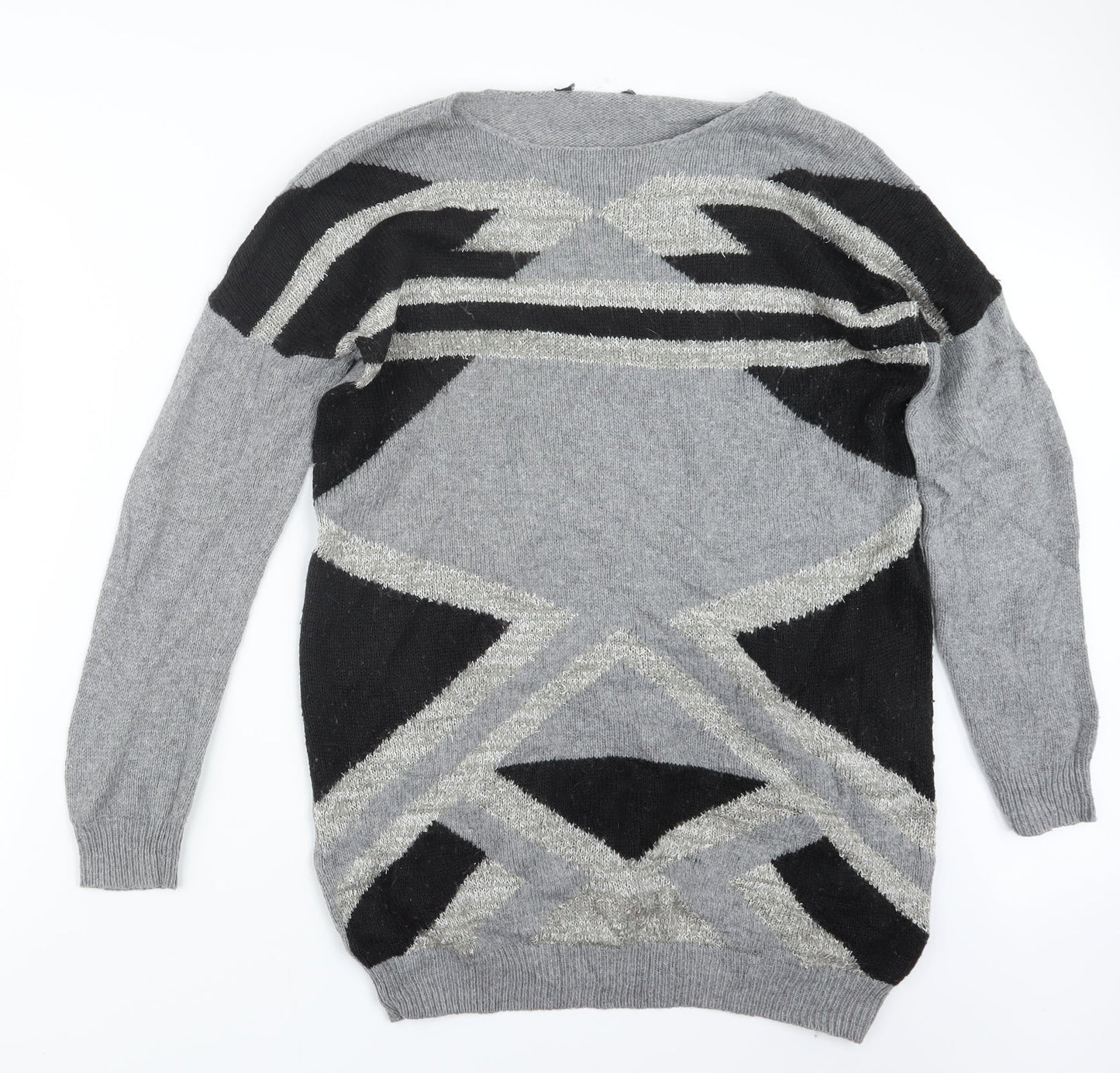 Womens UK Size 12 Preworn Grey Pullover Jumper