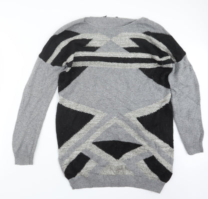 Womens UK Size 12 Preworn Grey Pullover Jumper