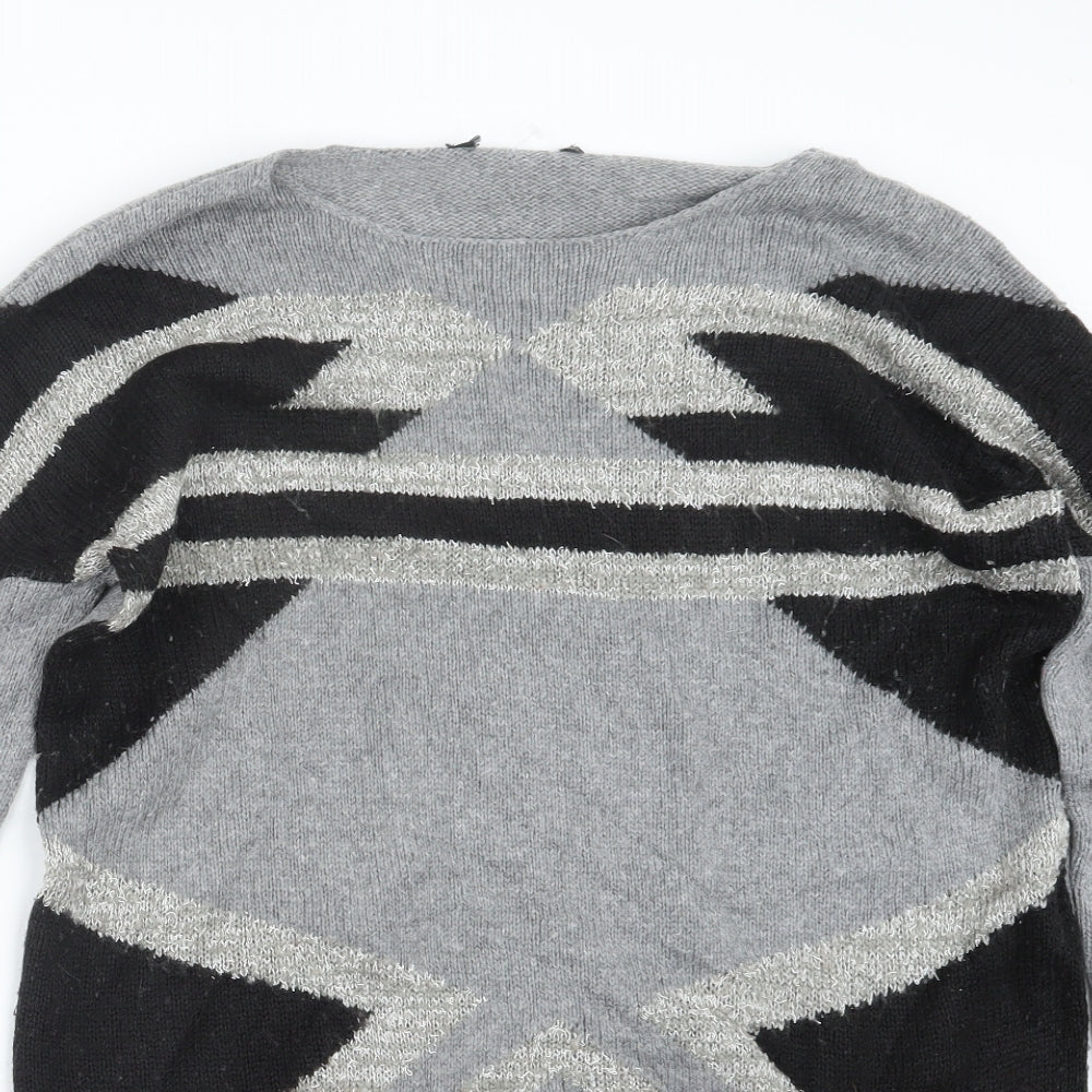 Womens UK Size 12 Preworn Grey Pullover Jumper