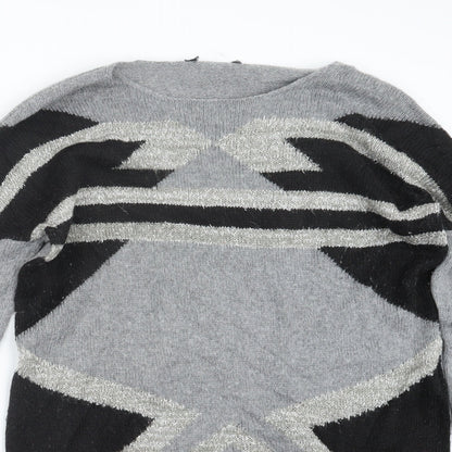 Womens UK Size 12 Preworn Grey Pullover Jumper