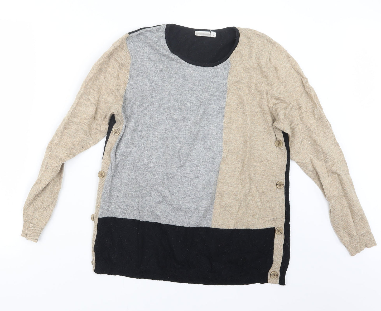 Womens UK Size M Signature Beige Pullover Jumper