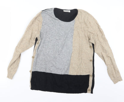 Womens UK Size M Signature Beige Pullover Jumper
