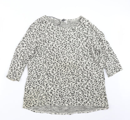 Divided by H&M Womens Black Animal Print  Pullover Jumper Size M