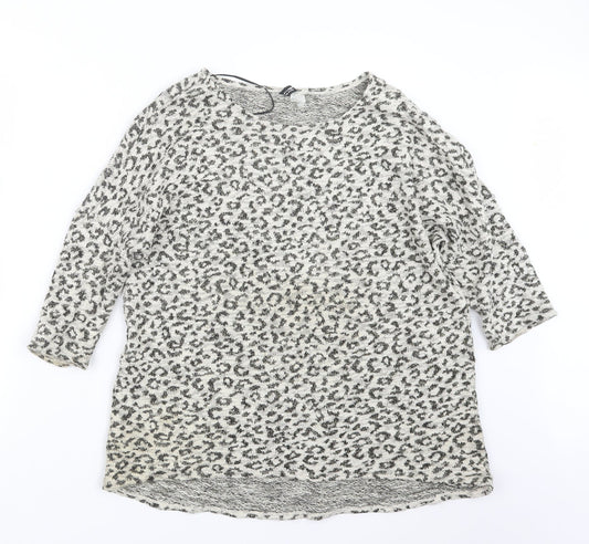 Divided by H&M Womens Black Animal Print  Pullover Jumper Size M