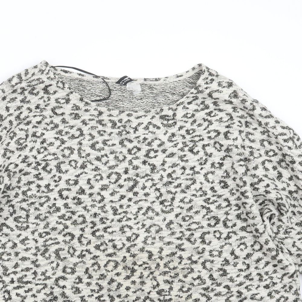 Divided by H&M Womens Black Animal Print  Pullover Jumper Size M