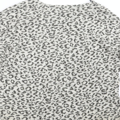 Divided by H&M Womens Black Animal Print  Pullover Jumper Size M