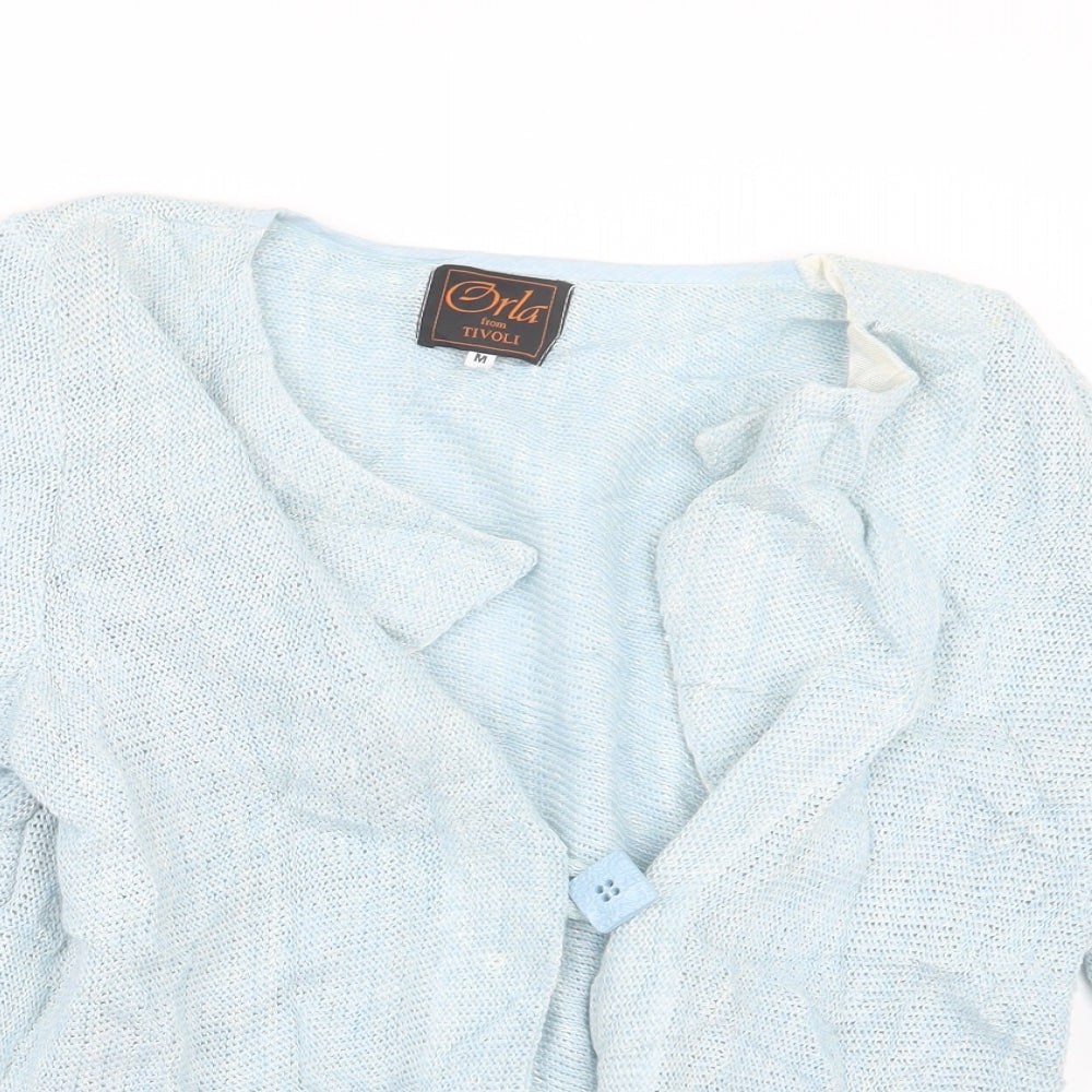 Orla Womens Blue  Knit Cardigan Jumper Size M