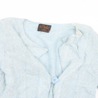 Orla Womens Blue  Knit Cardigan Jumper Size M