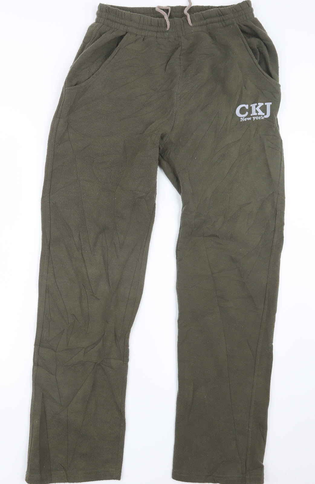 Womens UK Size 2XL Preworn Regular Fit Jogger Green Trousers