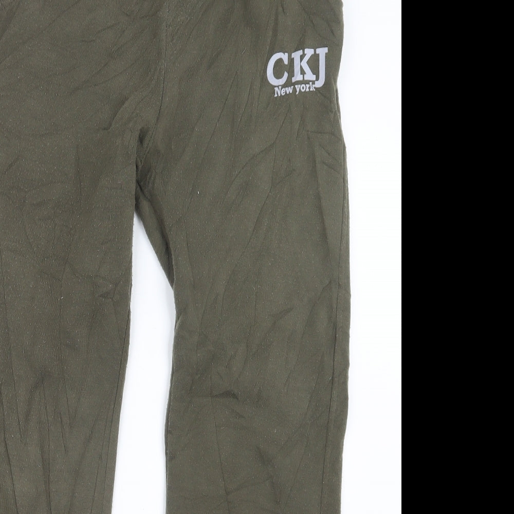 Womens UK Size 2XL Preworn Regular Fit Jogger Green Trousers