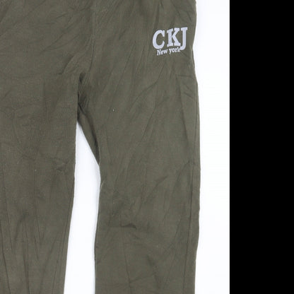Womens UK Size 2XL Preworn Regular Fit Jogger Green Trousers