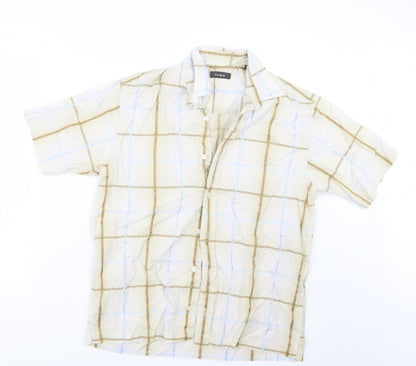 Mens UK Size S Linea Blue  Button-Up Short Sleeve Casual Shirt