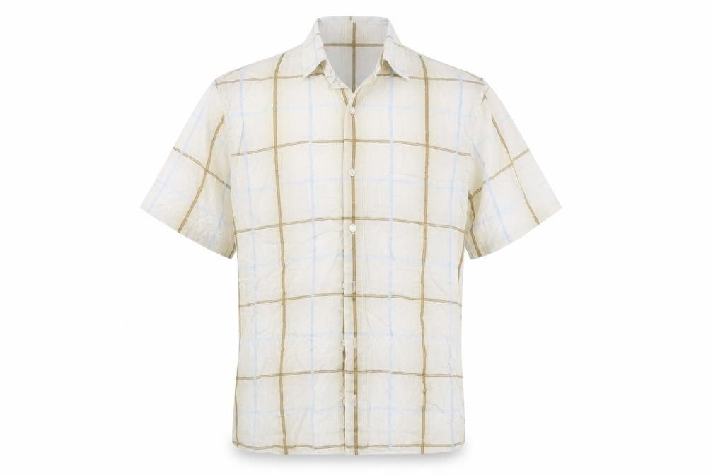 Mens UK Size S Linea Blue  Button-Up Short Sleeve Casual Shirt