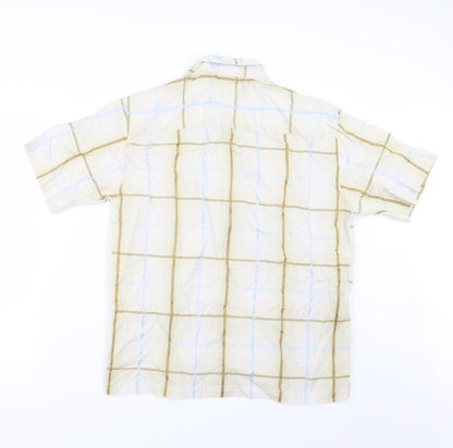 Mens UK Size S Linea Blue  Button-Up Short Sleeve Casual Shirt