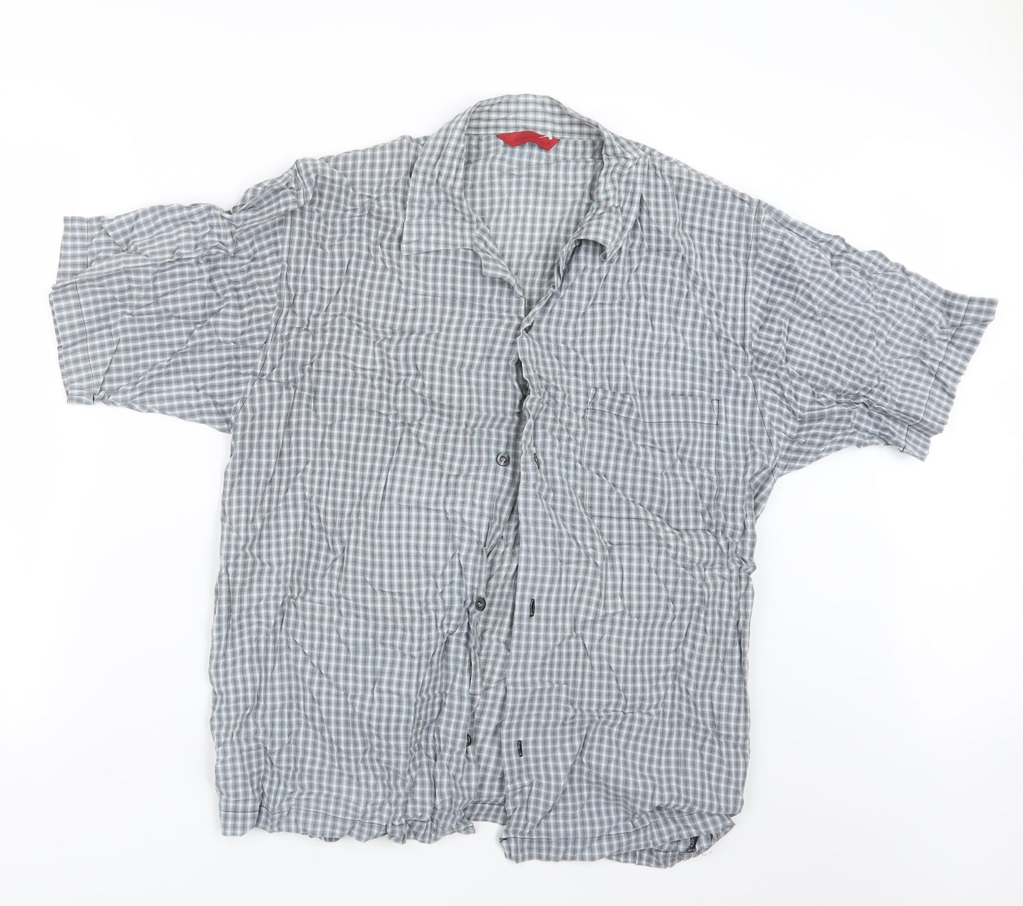 Mens UK Size M Preworn Grey  Button-Up Short Sleeve Casual Shirt