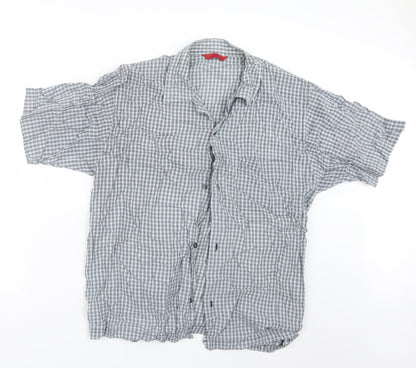 Mens UK Size M Preworn Grey  Button-Up Short Sleeve Casual Shirt