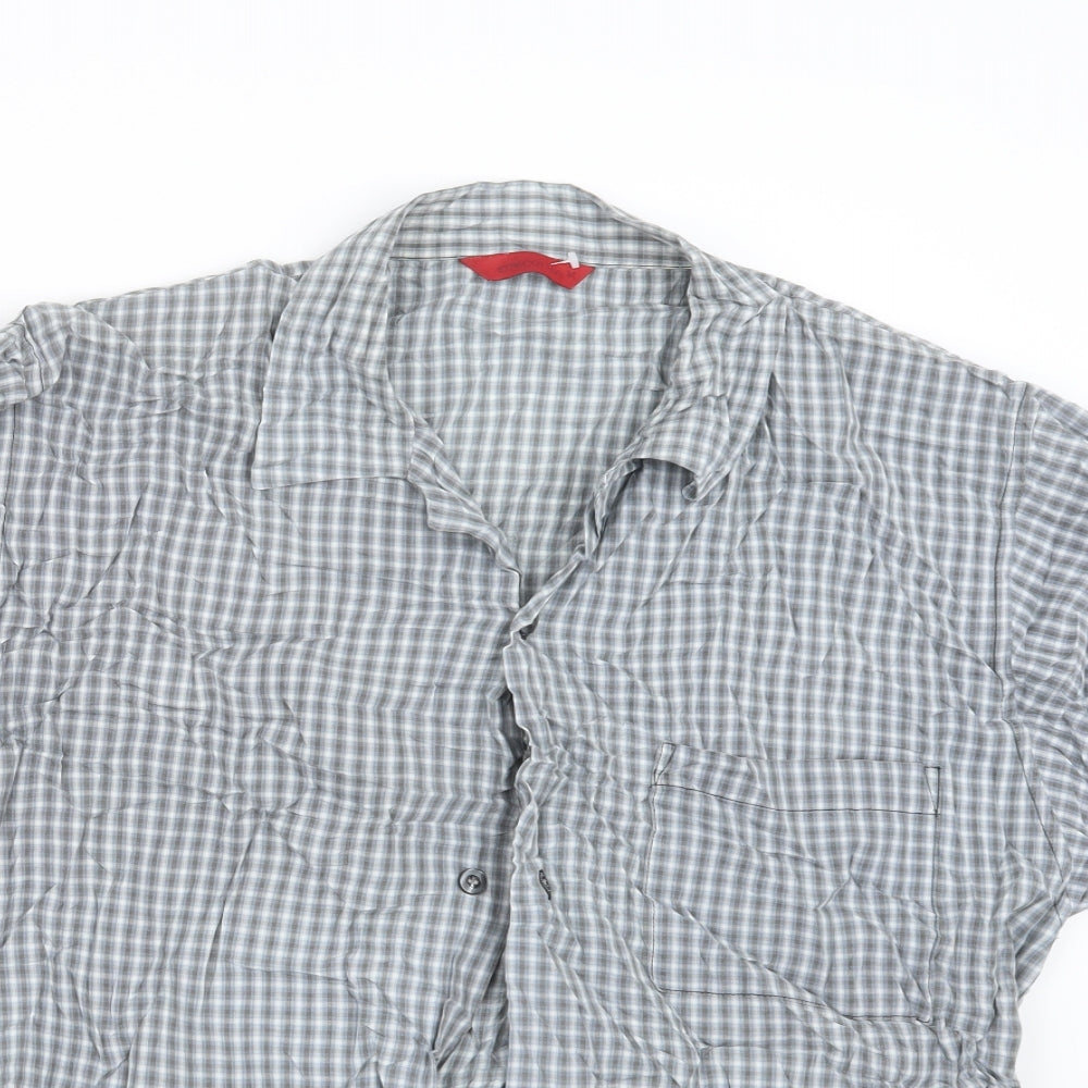 Mens UK Size M Preworn Grey  Button-Up Short Sleeve Casual Shirt
