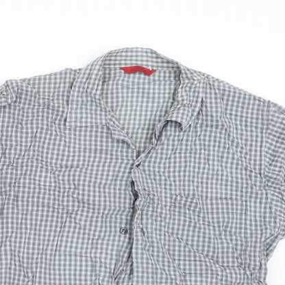 Mens UK Size M Preworn Grey  Button-Up Short Sleeve Casual Shirt