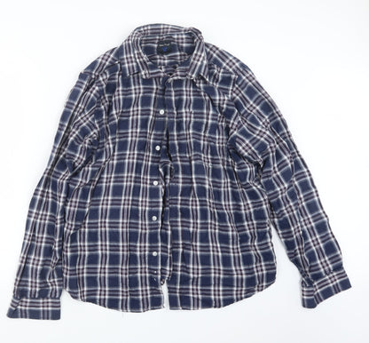 Mens UK Size XL EWM Blue  Button-Up Long Sleeve Casual Shirt