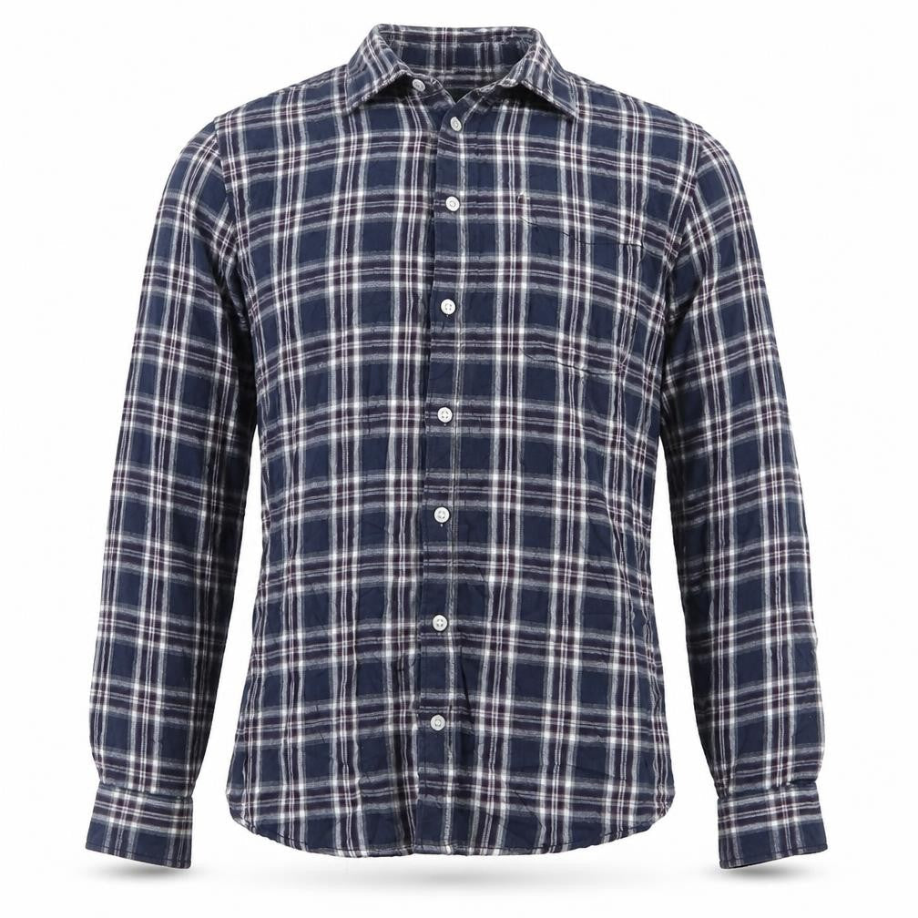 Mens UK Size XL EWM Blue  Button-Up Long Sleeve Casual Shirt