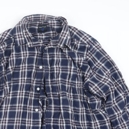 Mens UK Size XL EWM Blue  Button-Up Long Sleeve Casual Shirt