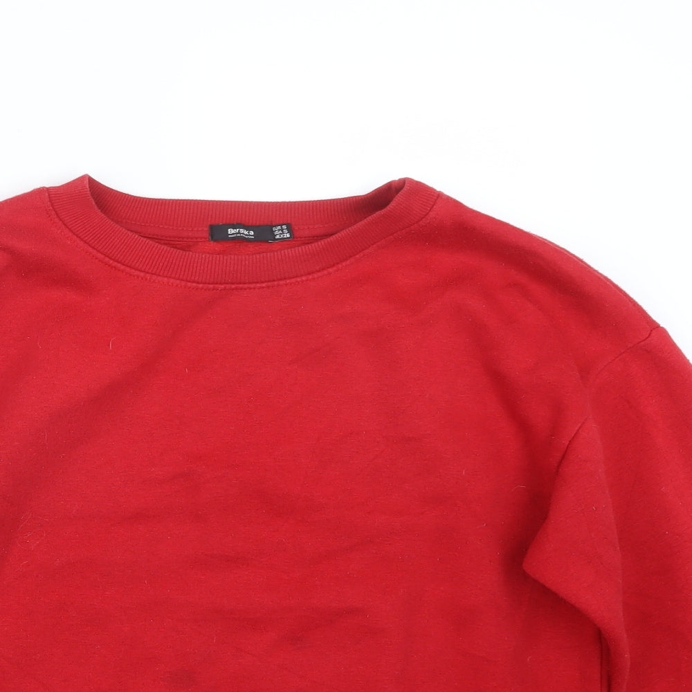 Bershka Womens Red   Pullover Jumper Size S