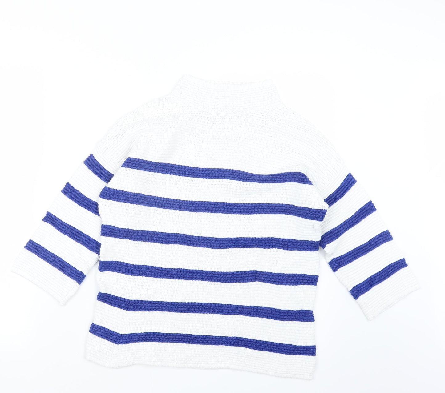 TU Womens White Striped Knit Pullover Jumper Size 10